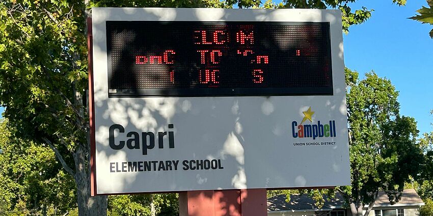Capri Elementary School electronic marquee sign photo